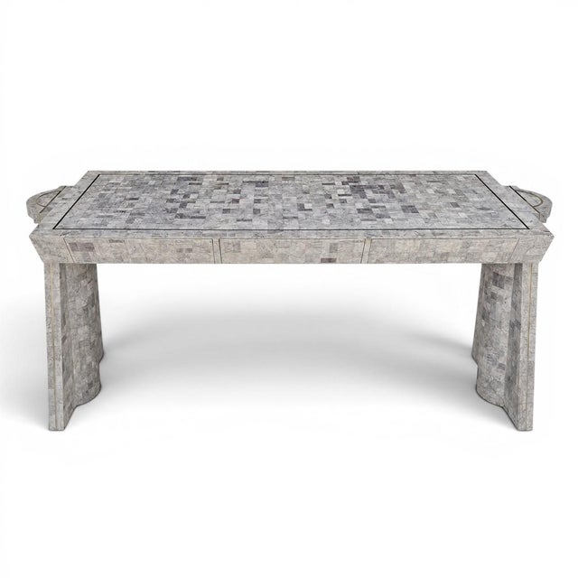 Vintage Sculptural Tessellated Marble Desk For Sale