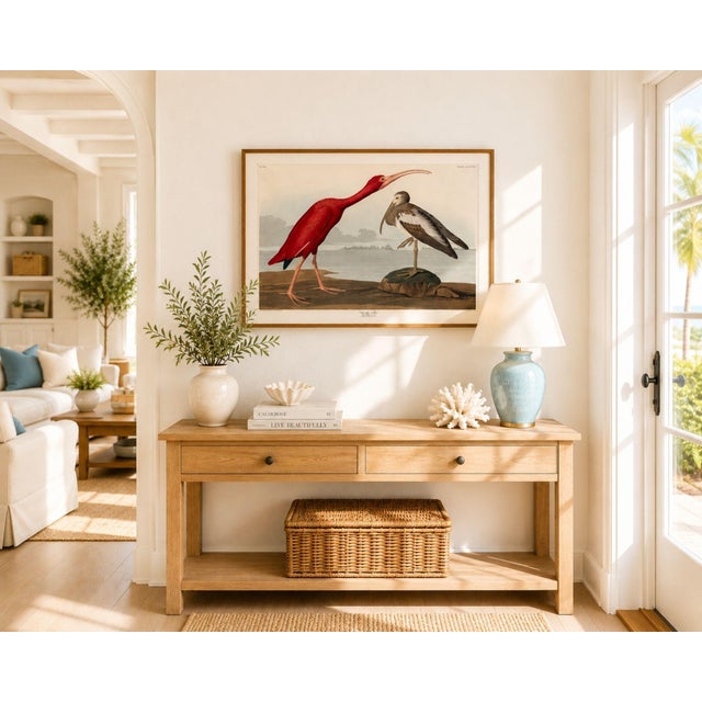 Illustration Scarlet Ibis by John James Audubon, Vintage Art Print Reproduction, 16" × 12" For Sale - Image 3 of 10