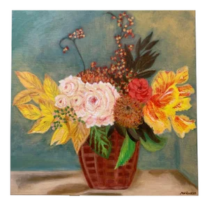 "Bittersweet" Contemporary Impressionist Style Floral Still Life Acrylic Painting