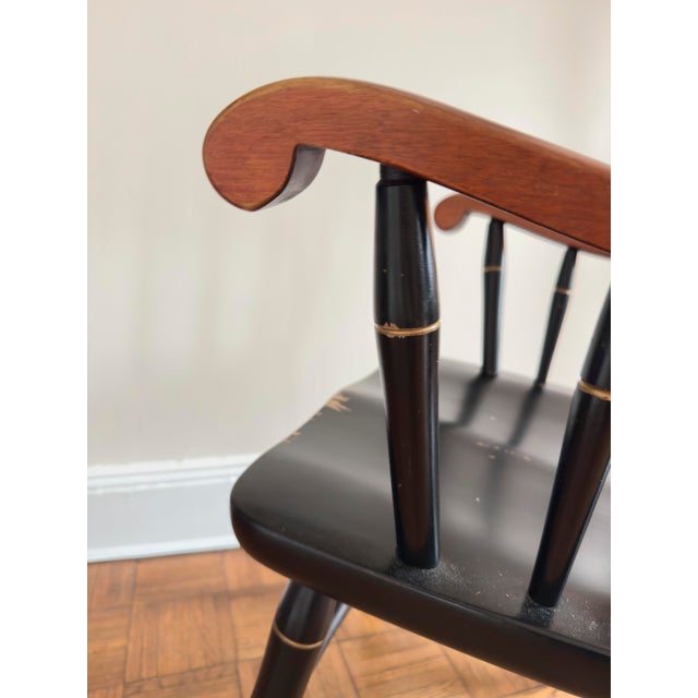 1980s Late 20th Century University of Chicago Captain’s Chair, Windsor-Style Armchair For Sale - Image 5 of 17