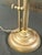 Bronze Vintage Brass Adjustable Table Lamp With Frosted White Glass Shade For Sale - Image 8 of 11