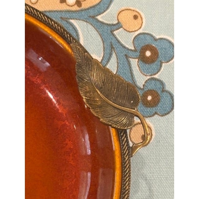Mid 20th Century Mid-Century Evans Guilloche Enamel & Brass Dish / Catchall / Ashtray For Sale - Image 5 of 15