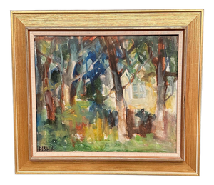 Pia Hesselmark‑Campbell, Neighbor's House, 1960s, Oil on Canvas, Framed