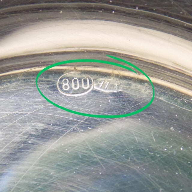 Vintage Italian Handmade Genuine Silver & Glass Salt / Pepper Cellar Table Decor For Sale - Image 9 of 12