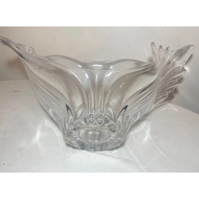 Huge Modern French Art Vannes Le Chatel Crystal Swirl Splash Centerpiece Bowl For Sale - Image 9 of 12