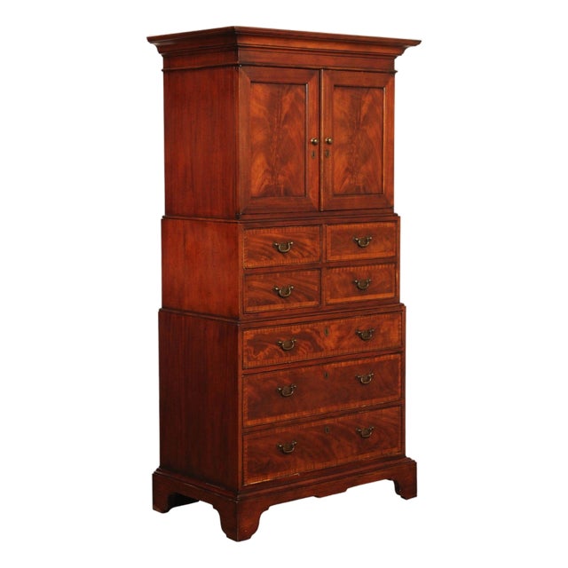 Baker Milling Road Georgian Style Mahogany Triple Chest For Sale
