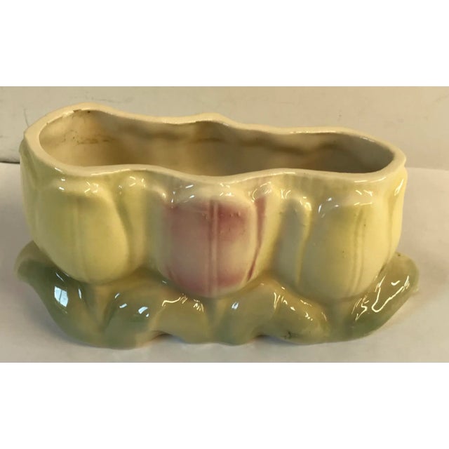 Mid 20th Century Vintage Ceramic Tulip Design Planter For Sale - Image 5 of 10