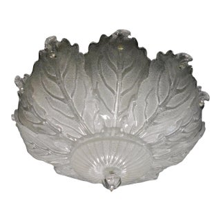 1960s Clear Graniglia Murano Flush Mount For Sale