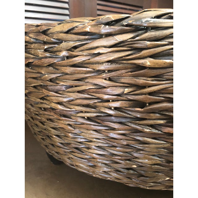 Large Rattan Coffee Table With Floating Table Top For Sale - Image 10 of 13