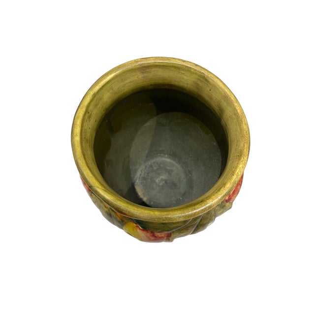 Pair of Weller Art Pottery Baldin Pattern Apple Vases – Hand Painted – Early 20th Century For Sale In San Francisco - Image 6 of 12