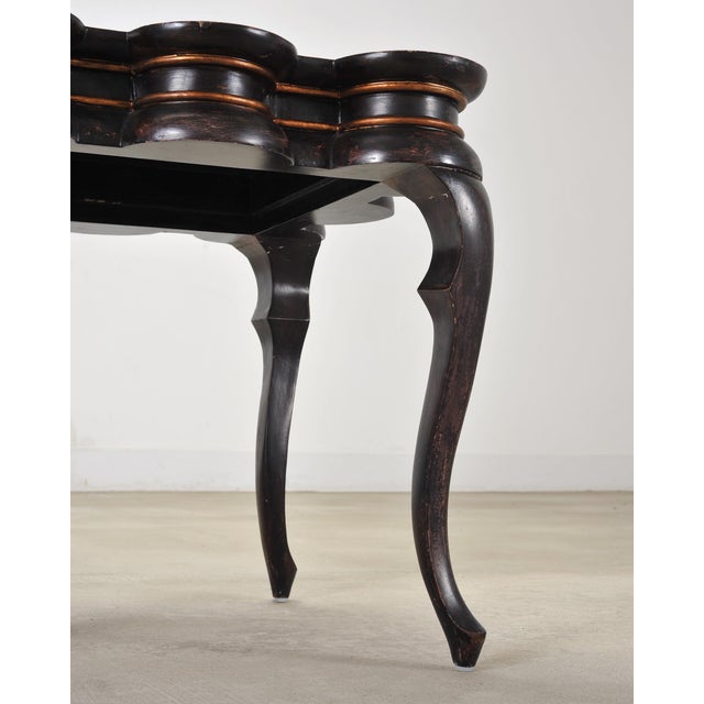 Rose Tarlow Style Chinoiserie Scalloped Lacquer Coffee Table For Sale - Image 17 of 18