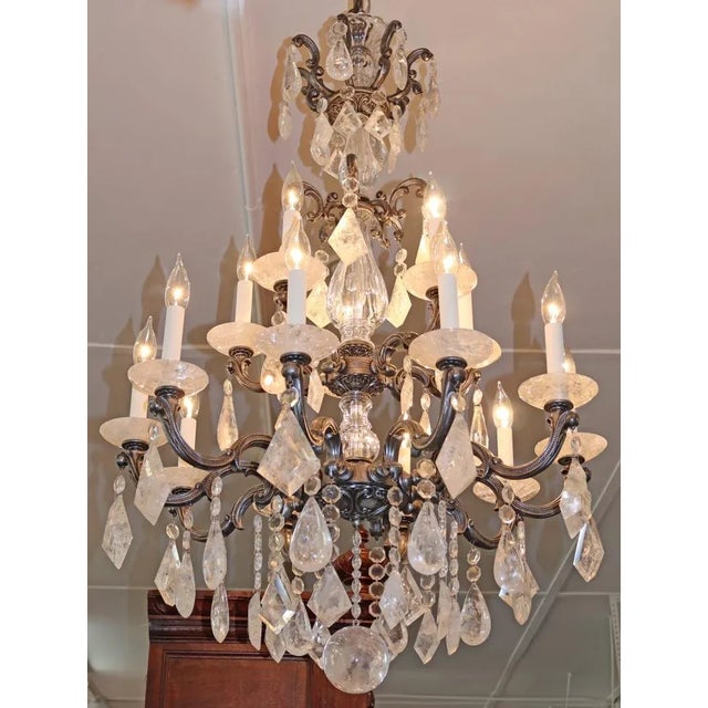 Schonbek 5410 Silver La Scala 15 Light Rock Crystal Chandelier 40 X 28 X 28 For Sale In New York - Image 6 of 12