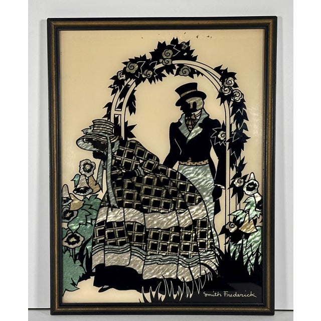 Vintage Smith Frederick Courting Silhouette Foil Pictures Collection - Set of 3 For Sale - Image 6 of 10