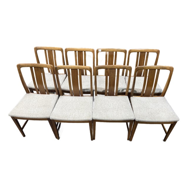House of Danish Teak Wood Dining Chairs - Set of 8 For Sale