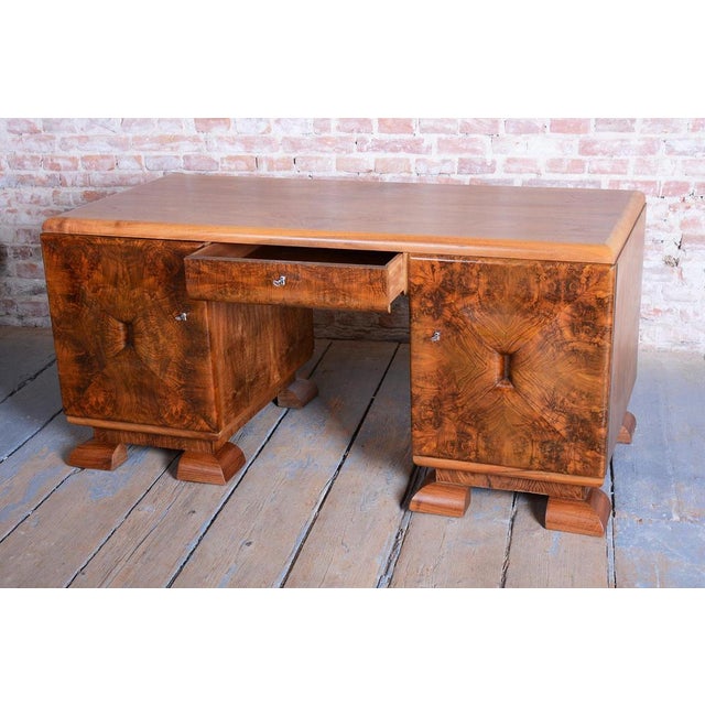 Art Deco Writing Desk in Mahogany & Walnut, Czech, 1920s For Sale - Image 11 of 18
