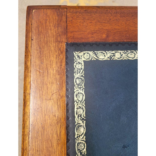 Vintage American Regency Style Tooled Leather Top Writing Executive Desk For Sale - Image 10 of 15