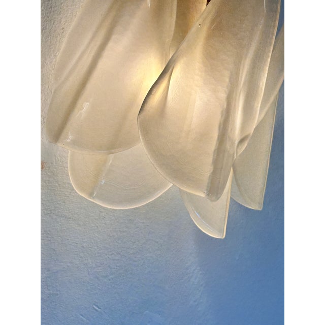 Contemporary Modern Sanded Champagne "Rondini" Murano Wall Sconces- Set of Two For Sale - Image 6 of 9
