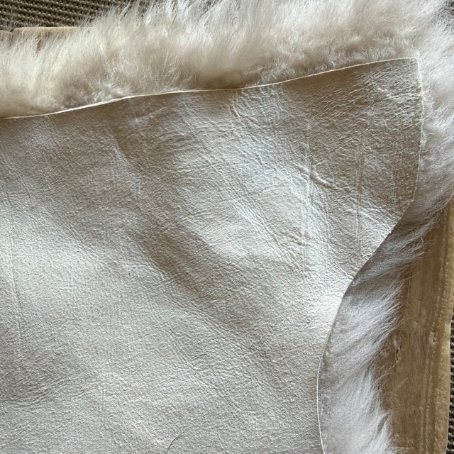 Mid-Century Modern Genuine Sheepskin Hide 2 X 3 Feet in White For Sale - Image 3 of 5