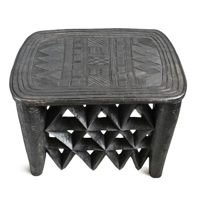 Mid 20th Century Vintage Large Nupe Table Stool For Sale - Image 4 of 6