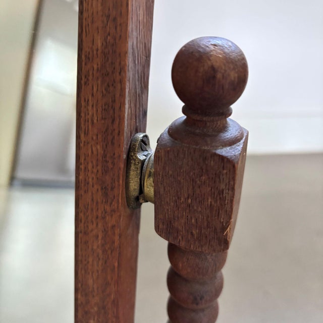 Vintage Wooden Table Mirror with Bobbin Details, 1920s For Sale - Image 9 of 10