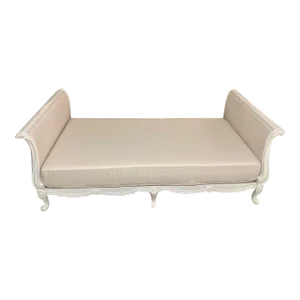 French Louis XV Daybed Freshly Lacquered White With New Todd Hase Upholstery High Performance Off-White