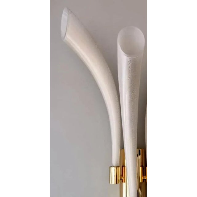 Mod. Fireworks Murano Glass Opaline Sconces with Gold from Barovier & Toso, 1990s, Set of 2 For Sale - Image 12 of 13