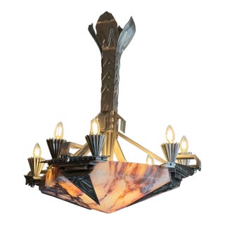 1920s French Art Deco Chandelier For Sale