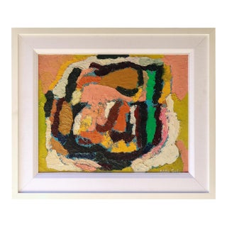 Mid Century Modern Abstract Oil on Canvas, Signed by Matilde Sacchi, 1970. For Sale