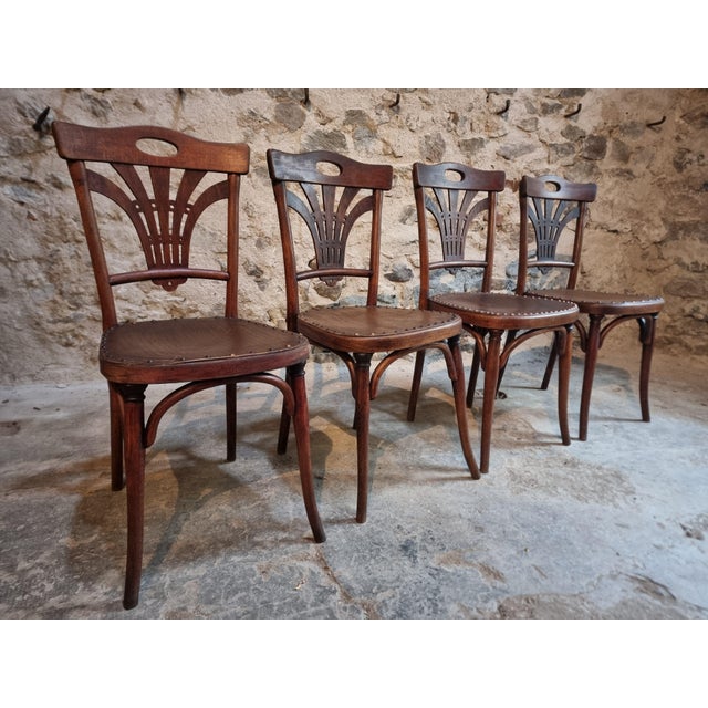 Antique French Bistro Chairs from Thonet, 1920, Set of 4 For Sale - Image 15 of 18