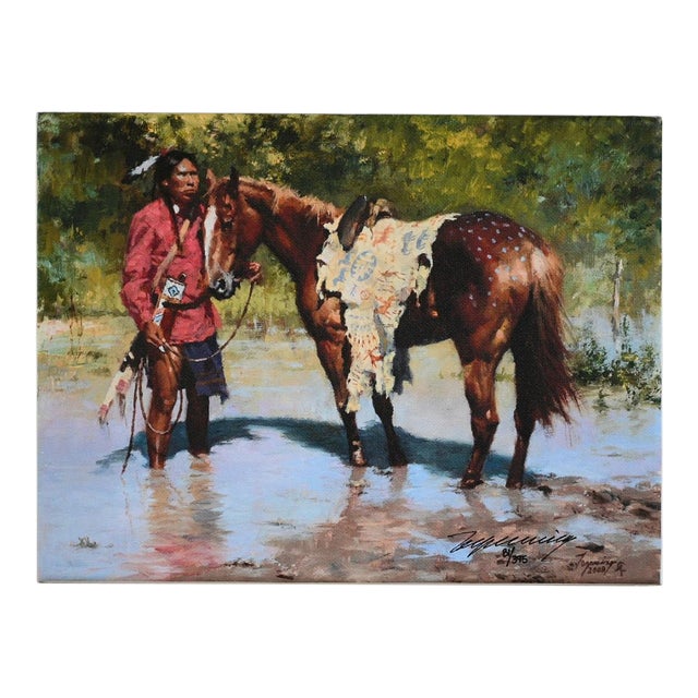 Howard Terpning "Deeds of His Father" Signed Limited Edition Canvas (81/395) - Western Masterpiece For Sale