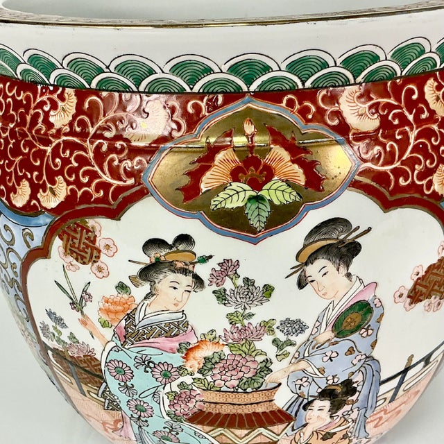 Mid-Century Asian Chinoiserie Hollywood Regency Fish Bowl Planter For Sale - Image 12 of 15
