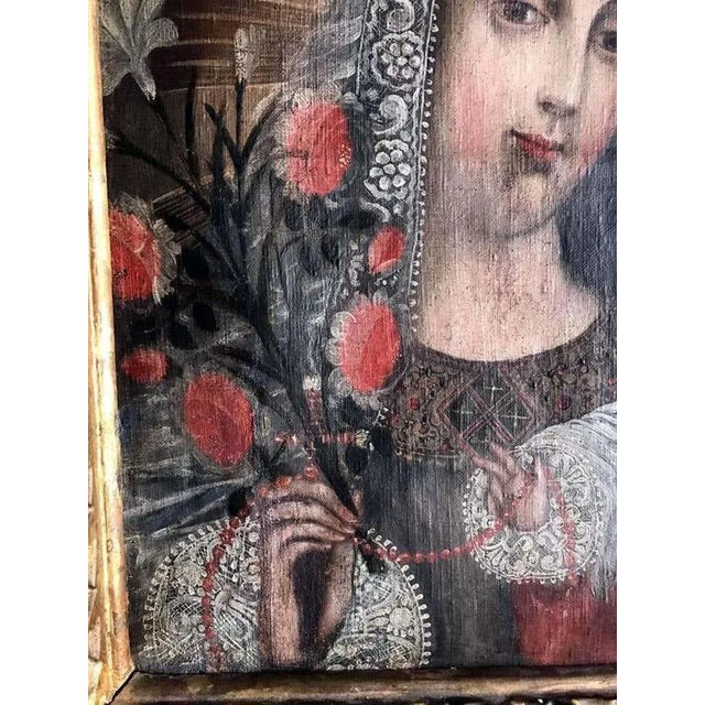Framed Antique Spanish Colonial Painting Cuzco School For Sale In Atlanta - Image 6 of 10