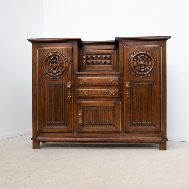 Art Deco Oak Buffet, 1940 For Sale - Image 9 of 10