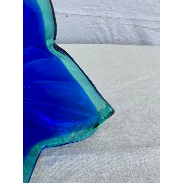 Murano 1960s Blue Murano With Teal Green Accents Vase For Sale - Image 4 of 13