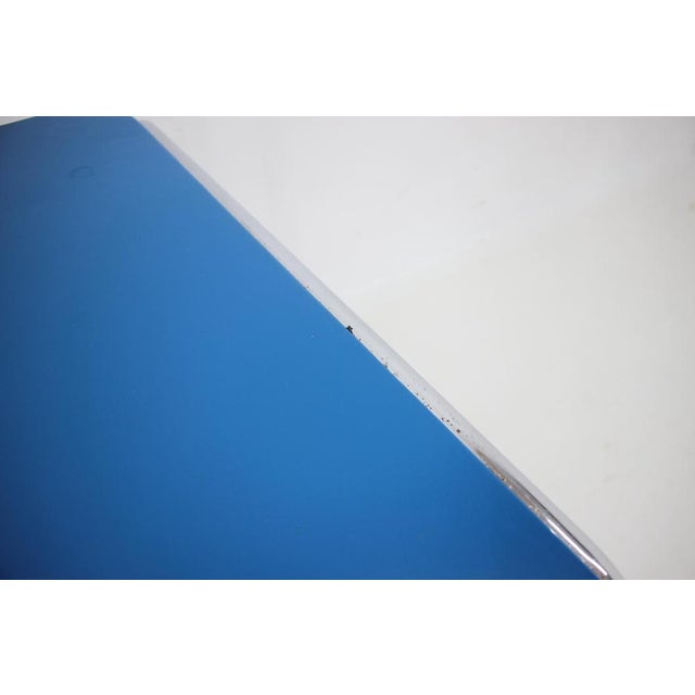 Blue Bauhaus B10 Tubular Table and B34 Armchairs by M. Melder, 1930s, Set of 3 For Sale - Image 8 of 18