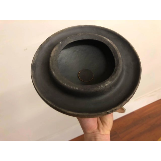 Tony Evans Signed Raku Pottery Urn With Handmade Glass Handle For Sale In Seattle - Image 6 of 11