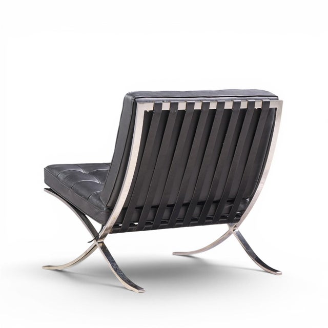 Silver Mies Van Der Rohe for Knoll Mid Century Barcelona Chairs - Pair For Sale - Image 8 of 13