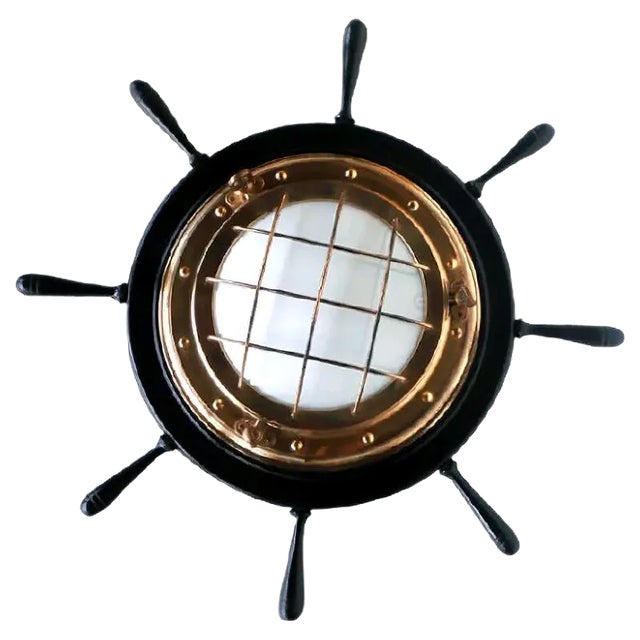 Helm Nautical Italian Wall Lamp, 1960s For Sale