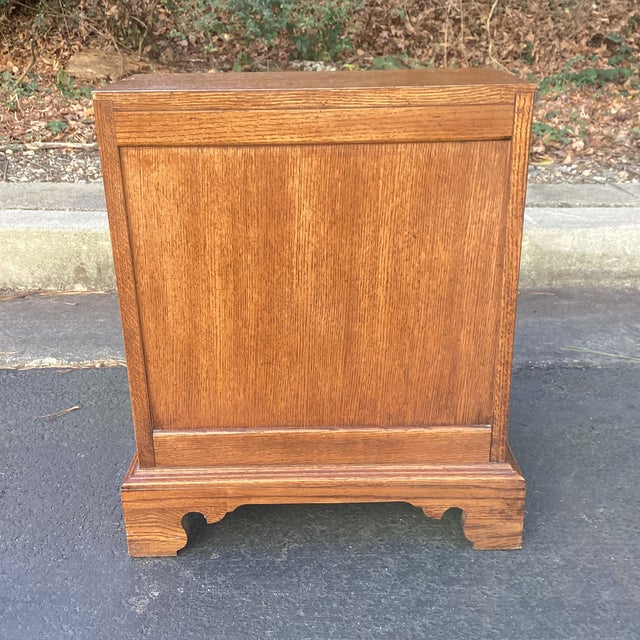 Wood Vintage Miniature Oak Drop Front Secretary Desk For Sale - Image 7 of 9