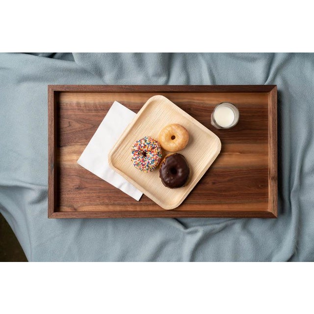 Modern Wooden Tray in Walnut and Brass by Alabama Sawyer For Sale - Image 10 of 10