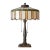 1920s Art Nouveau Slag Glass Table Lamp with Metal Overlay For Sale