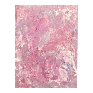 “Pink Color Field” Original Abstract Painting on Canvas by CL Auker For Sale