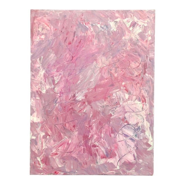 “Pink Color Field” Original Abstract Painting on Canvas by CL Auker For Sale