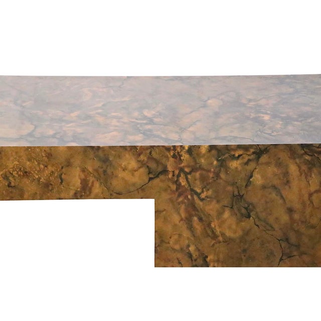 Mid Century Faux Burl Formica Console Table c.1970's For Sale In New York - Image 6 of 10