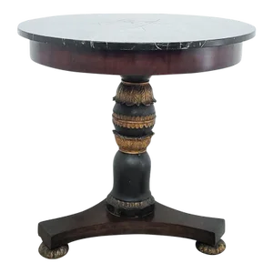 Circa 1820 Italian Neoclassical Table With Faux Marble Slate Top