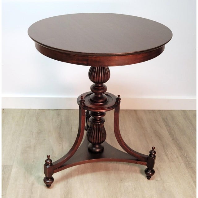 Victorian Antique English Victorian Mahogany Round Occasional Side Table, Circa 1890 For Sale - Image 3 of 7