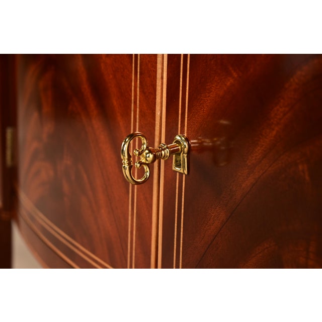 Kindel Furniture Federal Inlaid Flame Mahogany Bow Front Sideboard Credenza For Sale - Image 9 of 16