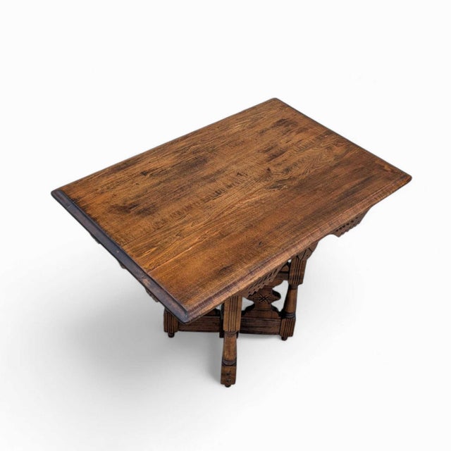 Antique Victorian Eastlake Side Table With Ornate Carved Pedestal Base, 1800s For Sale - Image 17 of 18