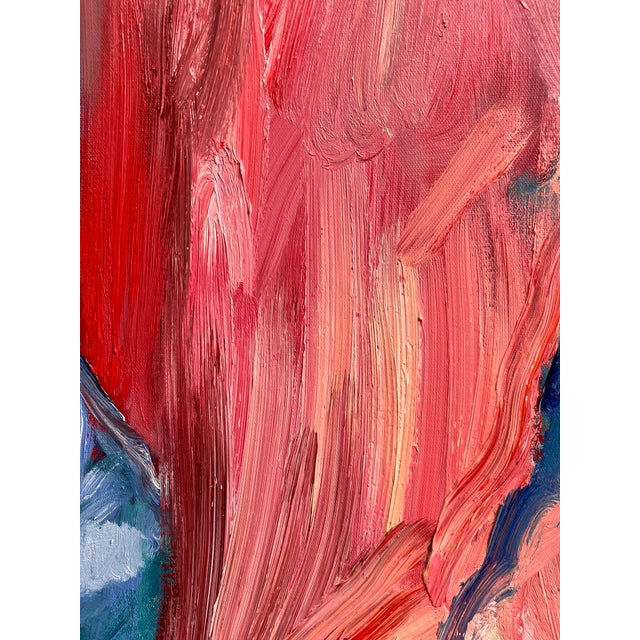 "See the Show" is a colorful abstract expressionist oil painting on canvas by Monica Shulman. The color palette consists...