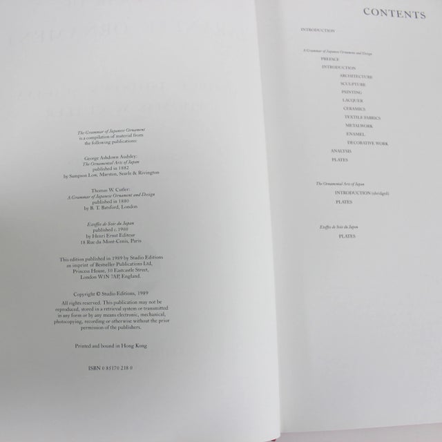 Japanese 1989 the Grammar of Japanese Ornament Hard Cover Book For Sale - Image 3 of 11